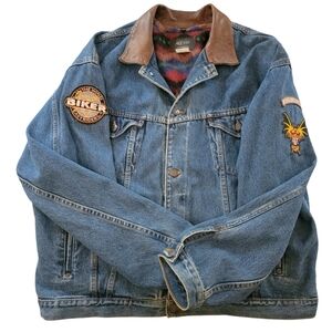 ID WEAR BIKER MOTORCYCLE DEMIN JACKET WITH REMOVABLE AZTEC LINING  XXL P…